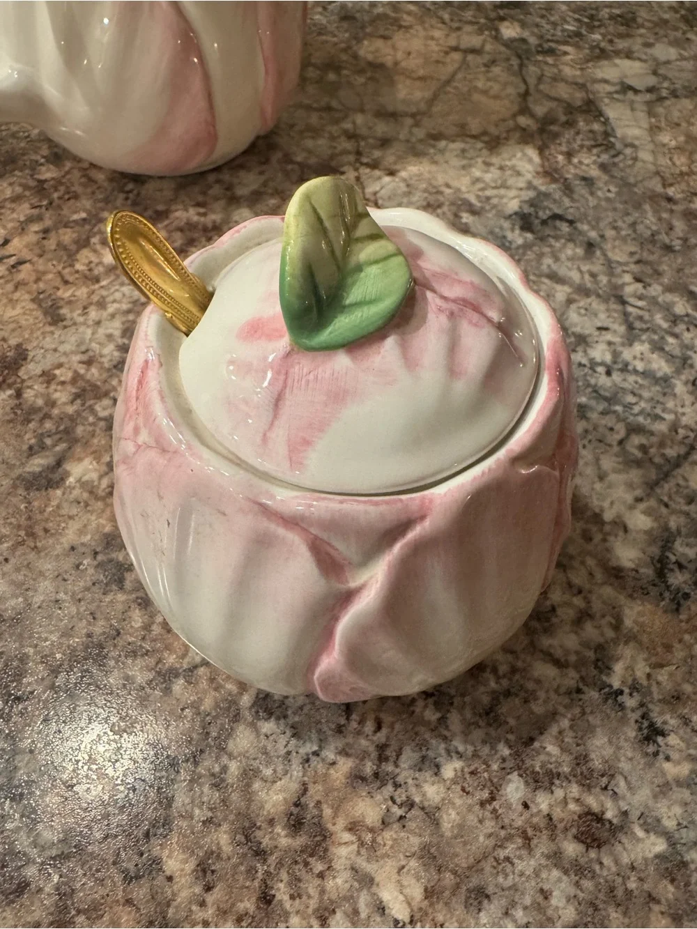 Vintage 1992 The Bombay Company Pink Tulip Ceramic Tea Set